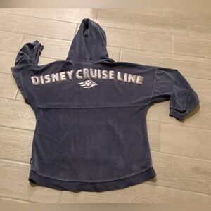 Disney Cruise Line Navy Blue Velour Hoodie Spirit Jersey Adult Medium - NWOT